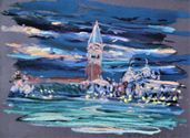 Venice Dry Pastel on Colored Paper