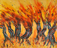 Burning tree painting 1987/88 