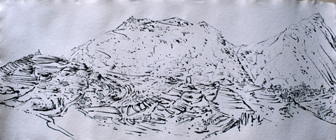 Ink Drawings and Gouache Paintings on Paper from Sifnos, Greece